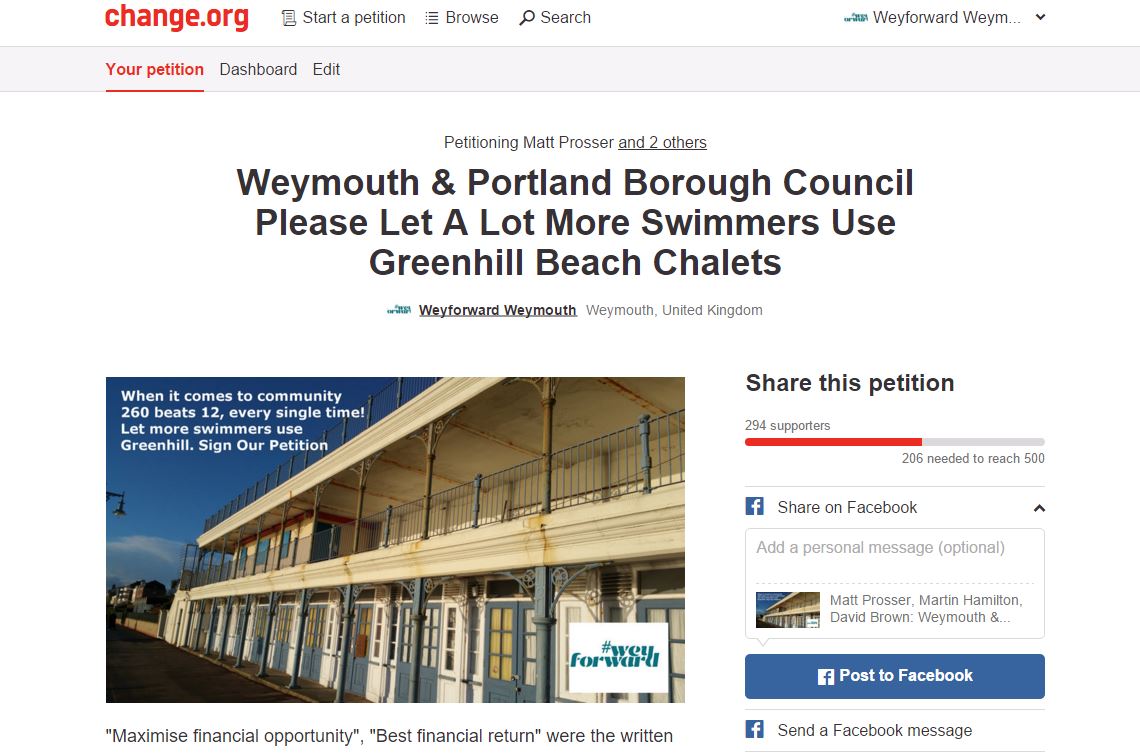Let More Swimmers Use Greenhill Beach Chalets - Petition Success