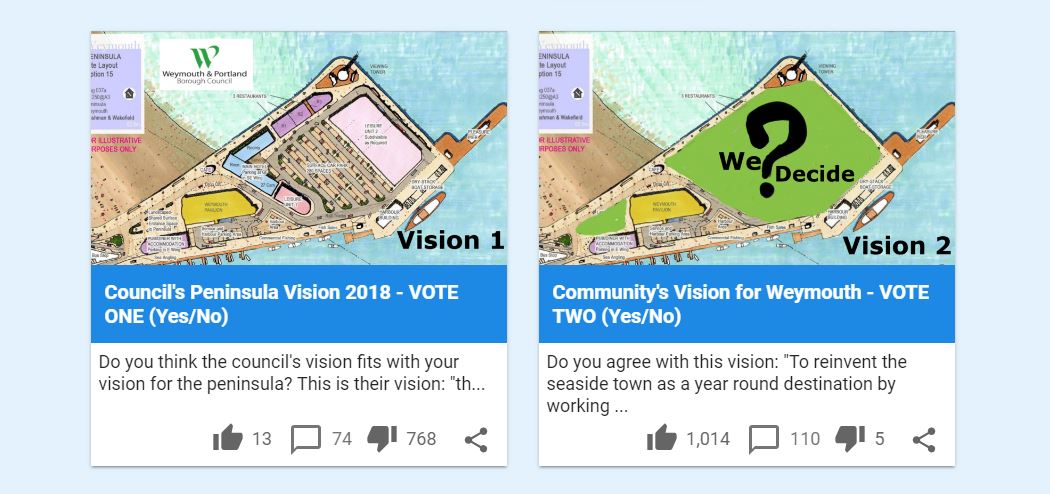 First use of digital democracy platform for Weymouth peninsula development public consultation